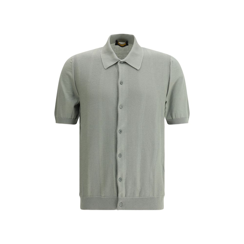 Svevo Navy Cotton Blend Short-Sleeve Knit Shirt