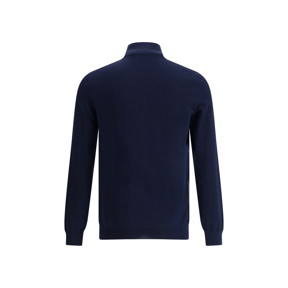 Svevo Navy Cotton Zipper Jacket - Refined Elegance for Every Occasion