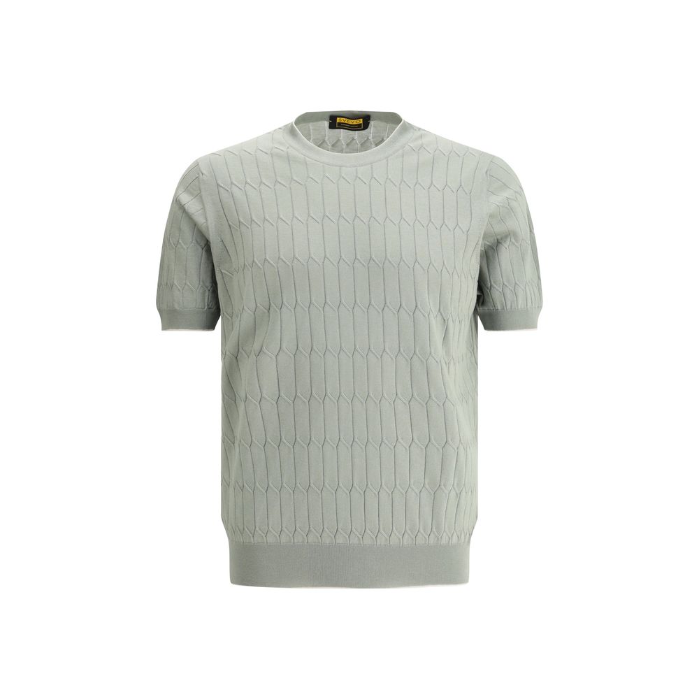 Svevo Grey Cotton Knit T-Shirt: Luxurious Comfort Meets Modern Elegance