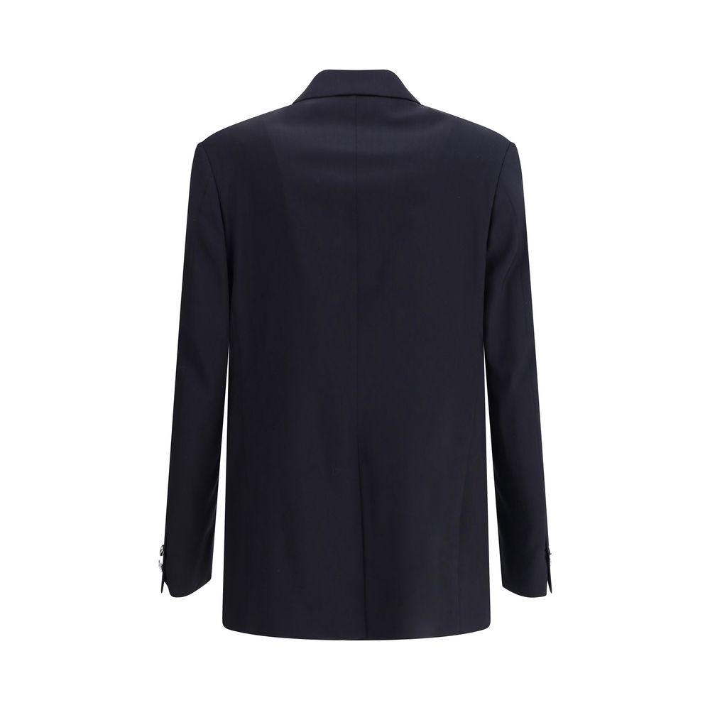 Fendi Navy Virgin Wool Formal Jacket with Iconic Signature Detail