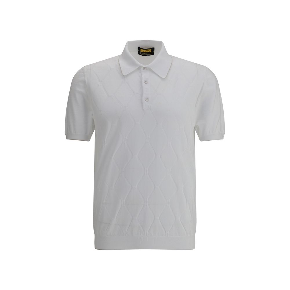 Svevo Navy Cotton Knit Polo Shirt for Elevated Casual Elegance