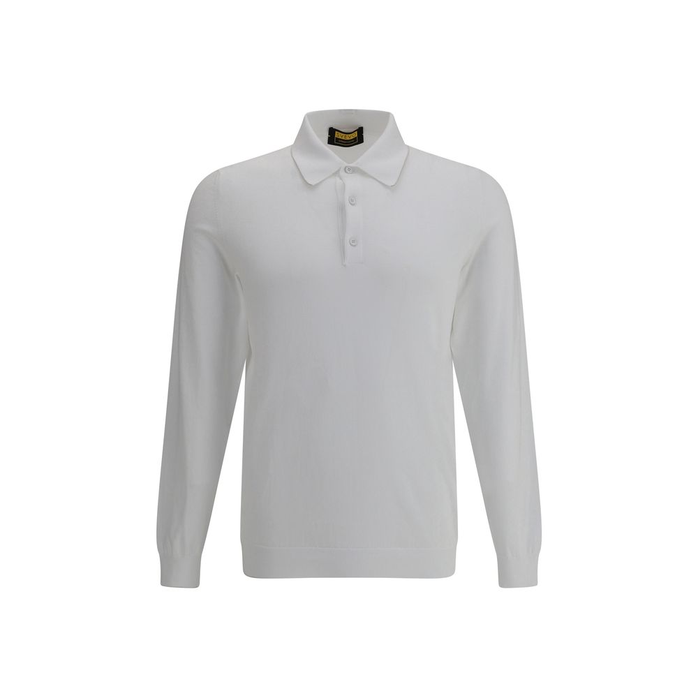 Svevo Navy Luxurious Cotton Long-sleeved Polo Shirt