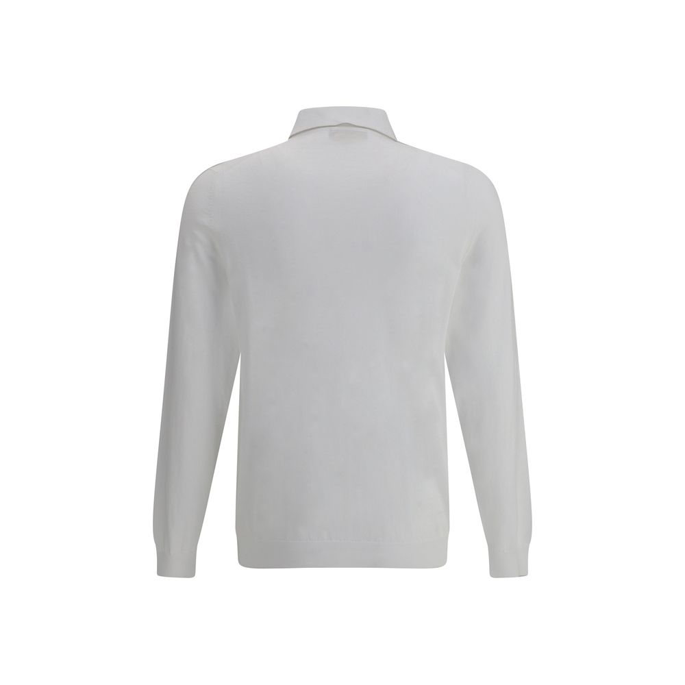 Svevo Navy Luxurious Cotton Long-sleeved Polo Shirt