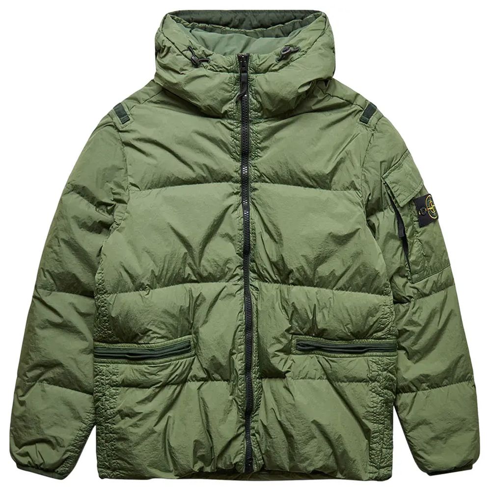 Stone Island Green Nylon Jacket for Elevated Style