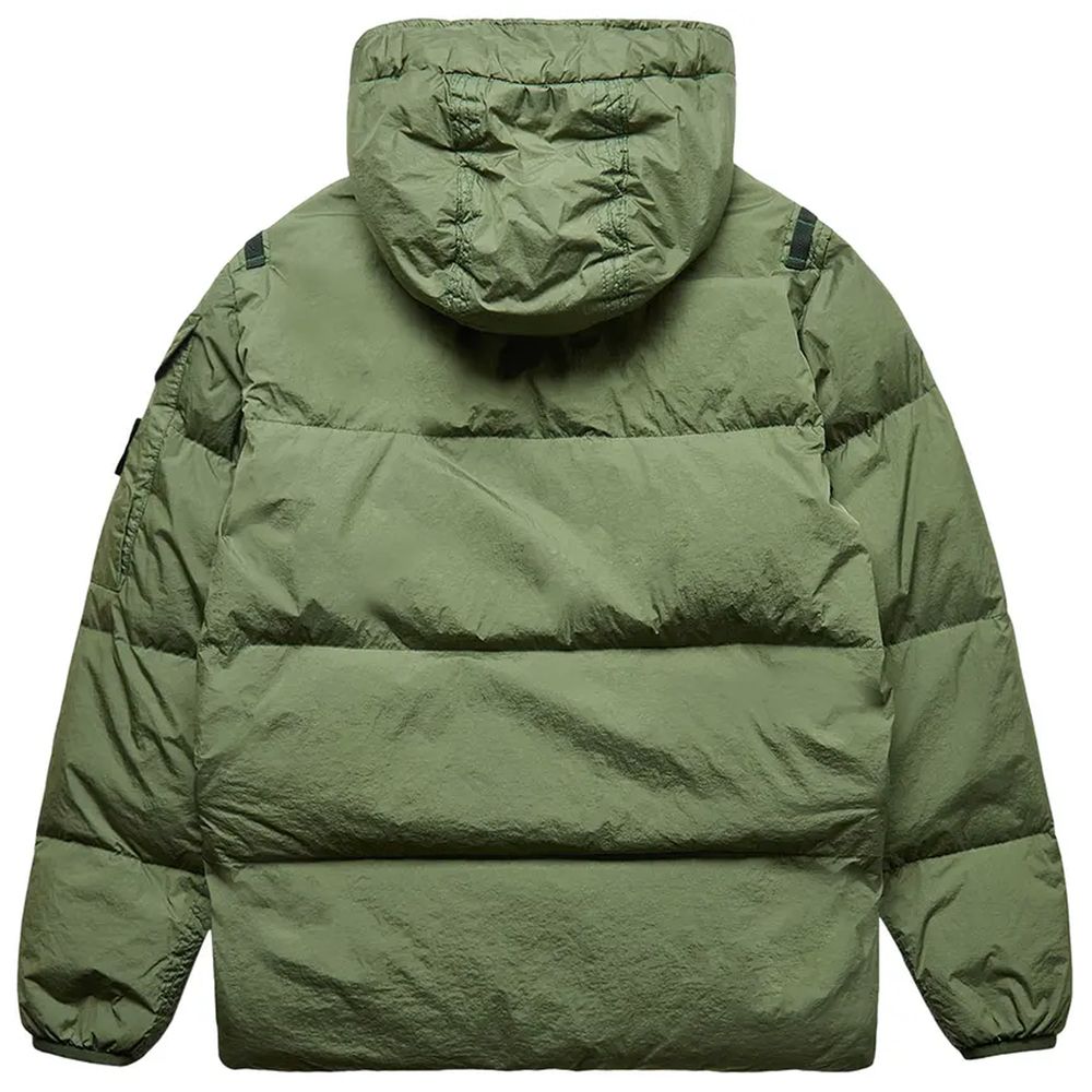 Stone Island Green Nylon Jacket for Elevated Style