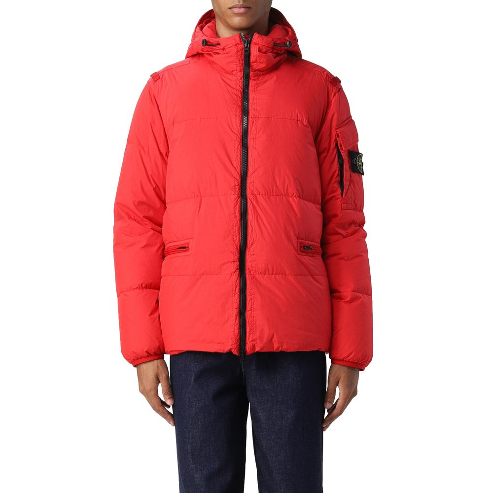 Stone Island Red Nylon Jacket for Elevated Outerwear