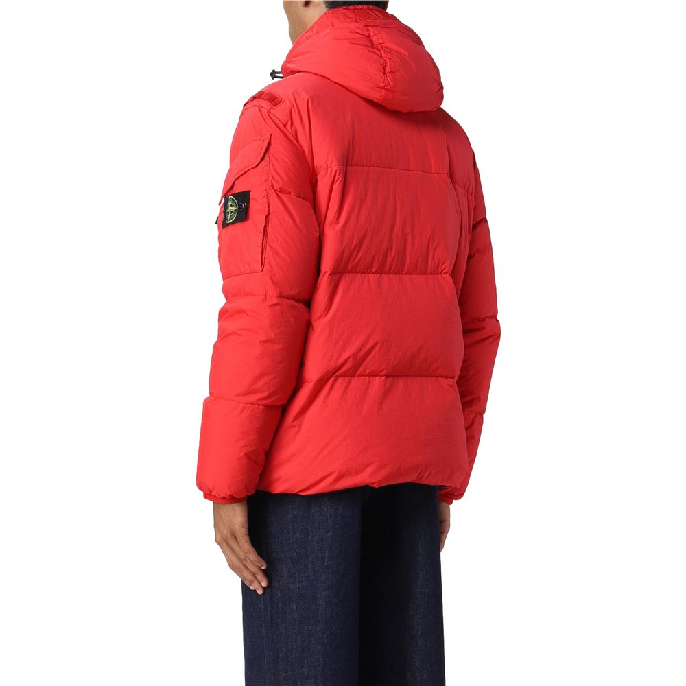 Stone Island Red Nylon Jacket for Elevated Outerwear