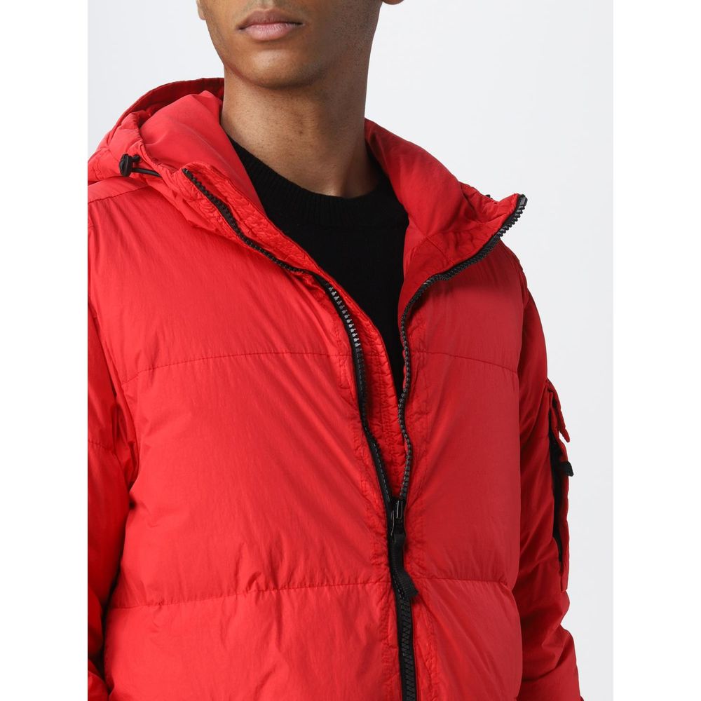 Stone Island Red Nylon Jacket for Elevated Outerwear
