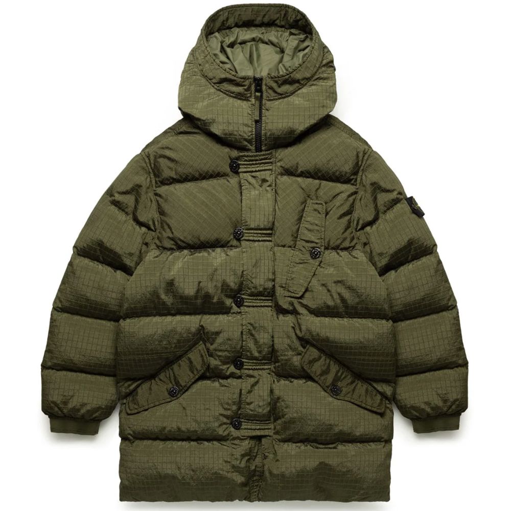 Stone Island Green Nylon Jacket for Elevated Style