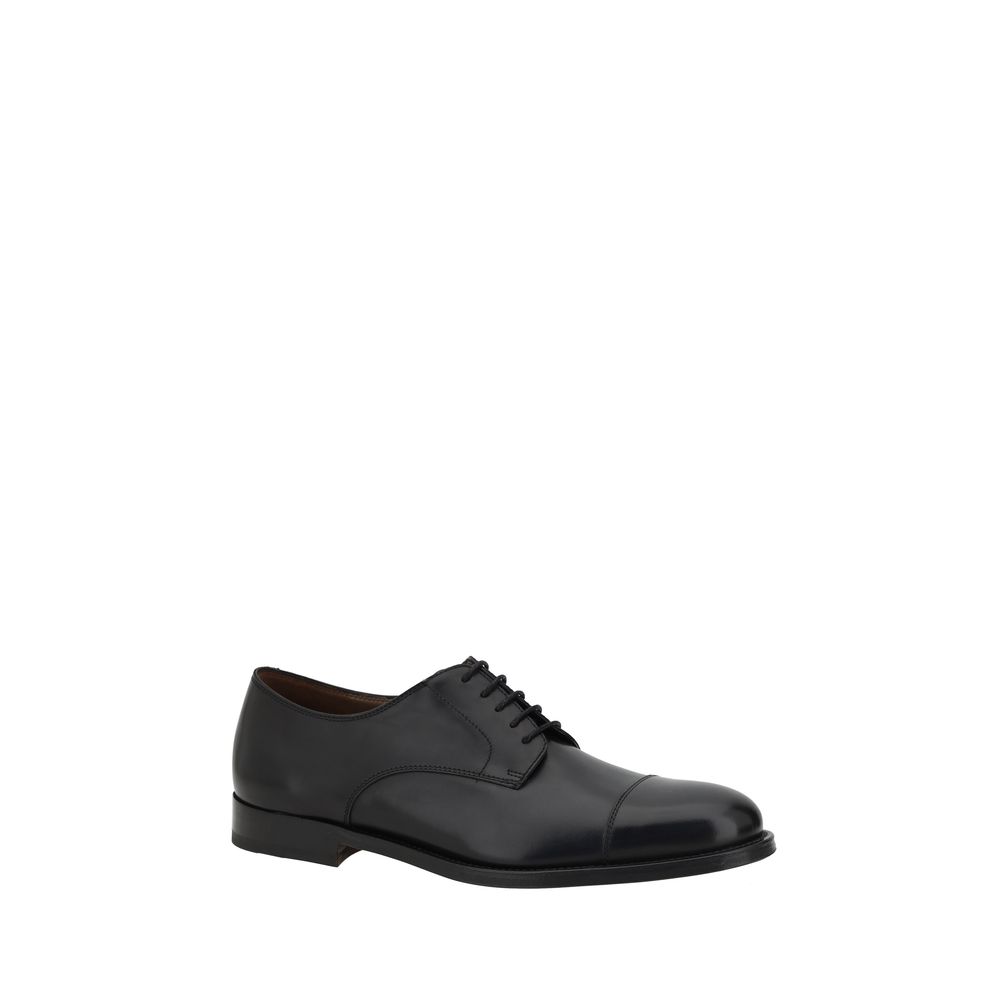 Fratelli Rossetti Black Premium Leather Lace-Up Shoes