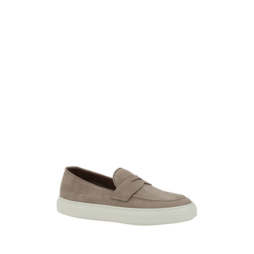 Fratelli Rossetti Tan Hammered Leather Loafers