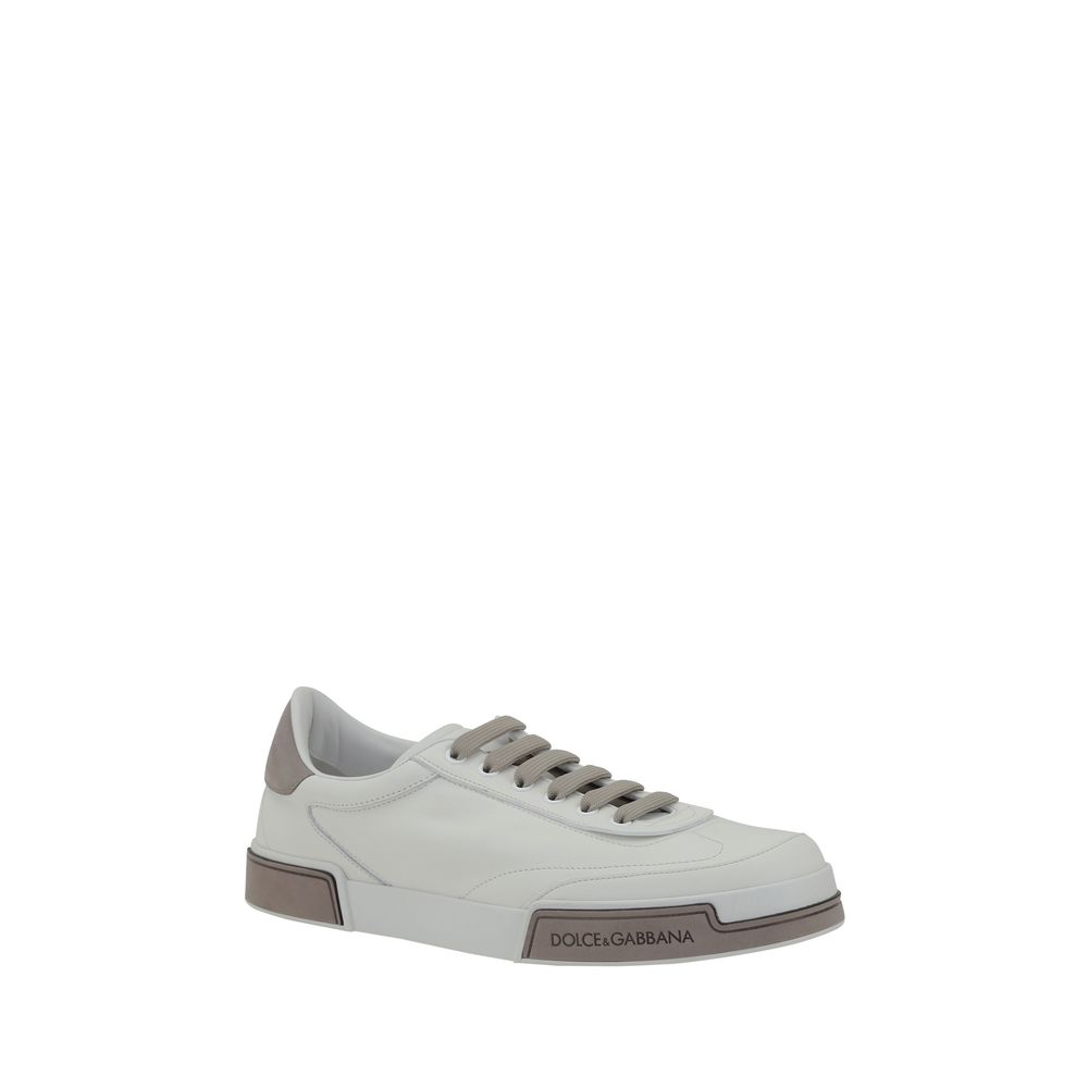 Dolce & Gabbana White Leather Sneakers for Effortless Luxury Style