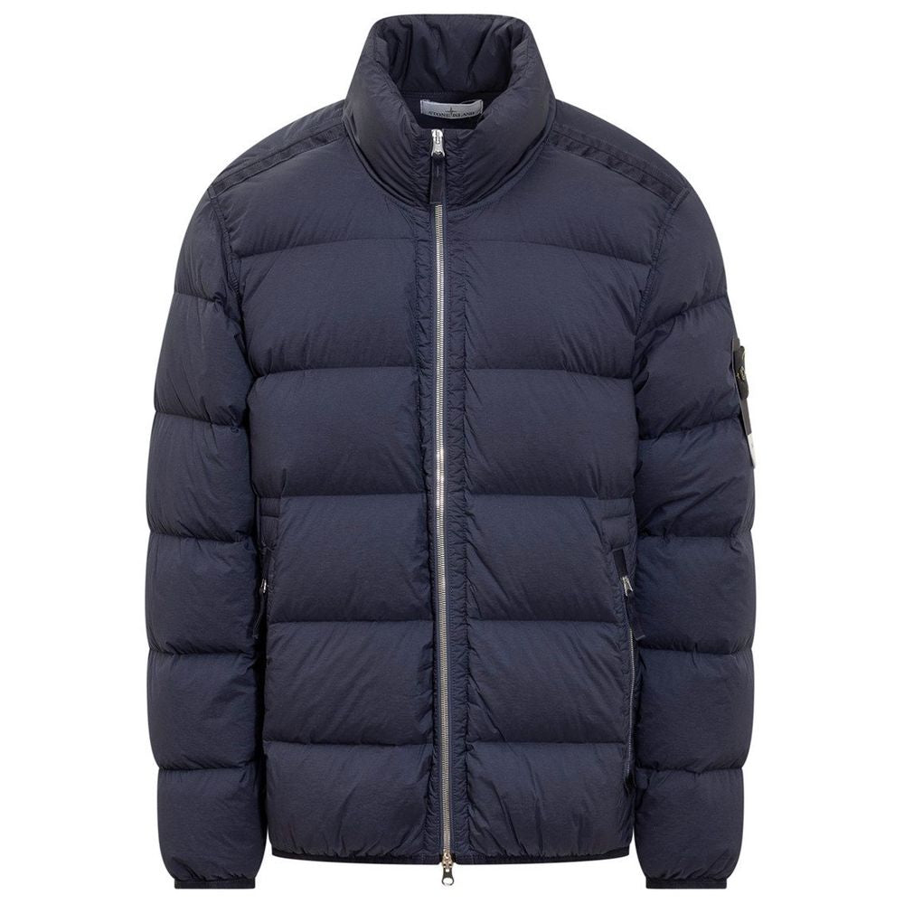 Stone Island Blue Nylon Jacket for Elevated Outerwear Style