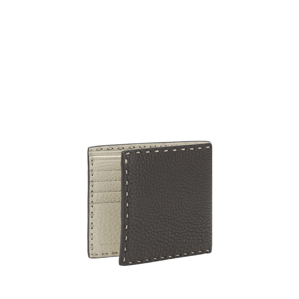 Fendi Black Exquisite Grained Leather Wallet