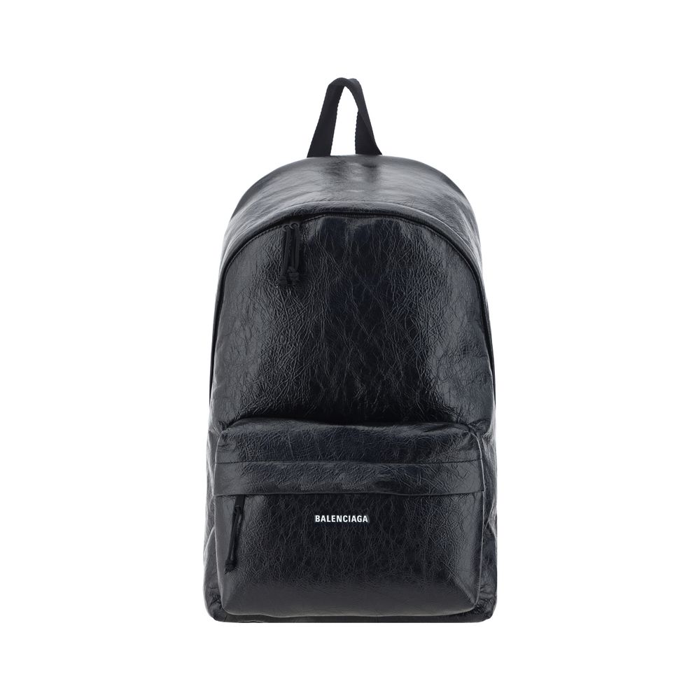 Balenciaga Black Premium Calfskin Leather Backpack