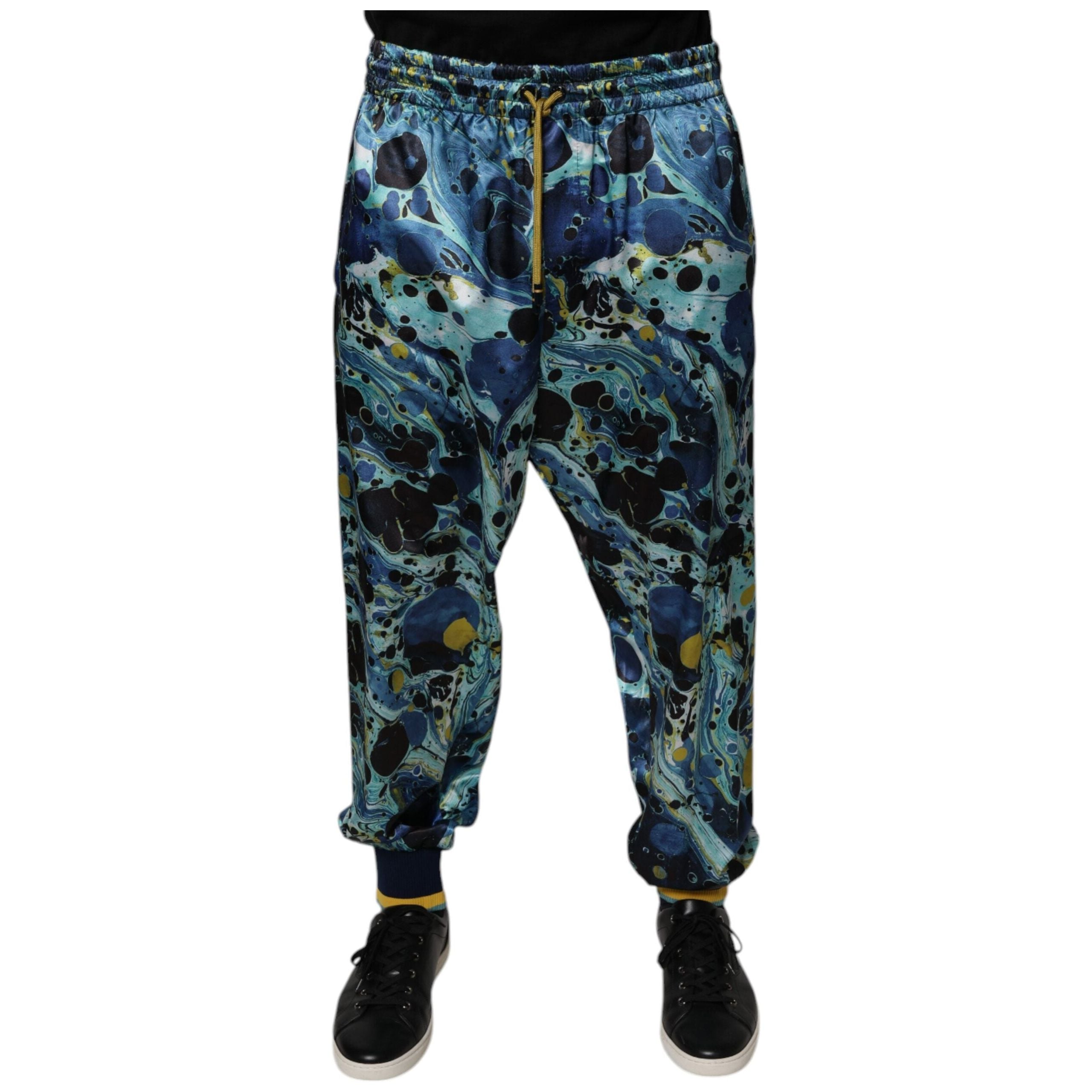 Dolce & Gabbana Multicolor Silk Blend Jogger Sweatpants