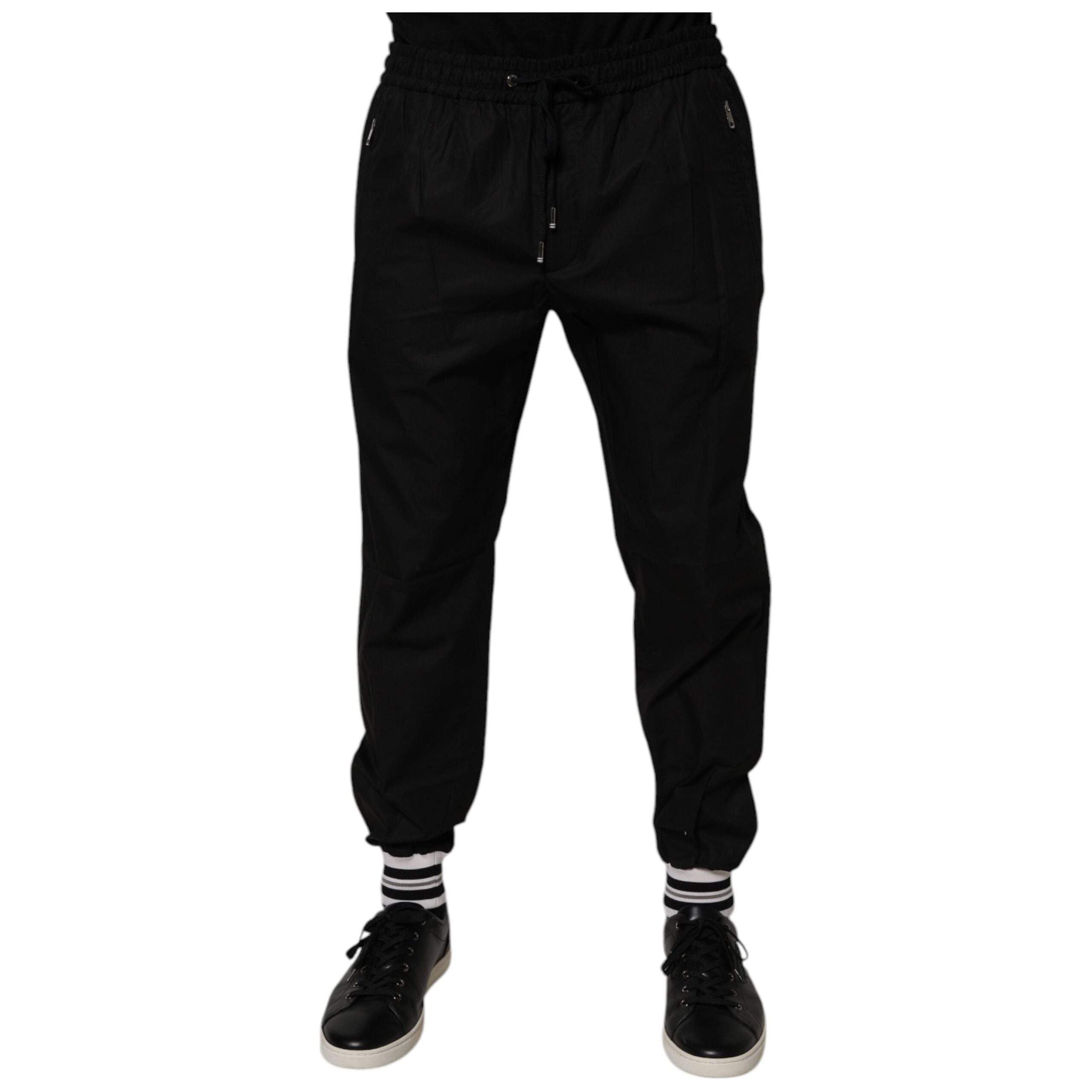 Dolce & Gabbana Black Cotton Jogger Sweatpants Pants