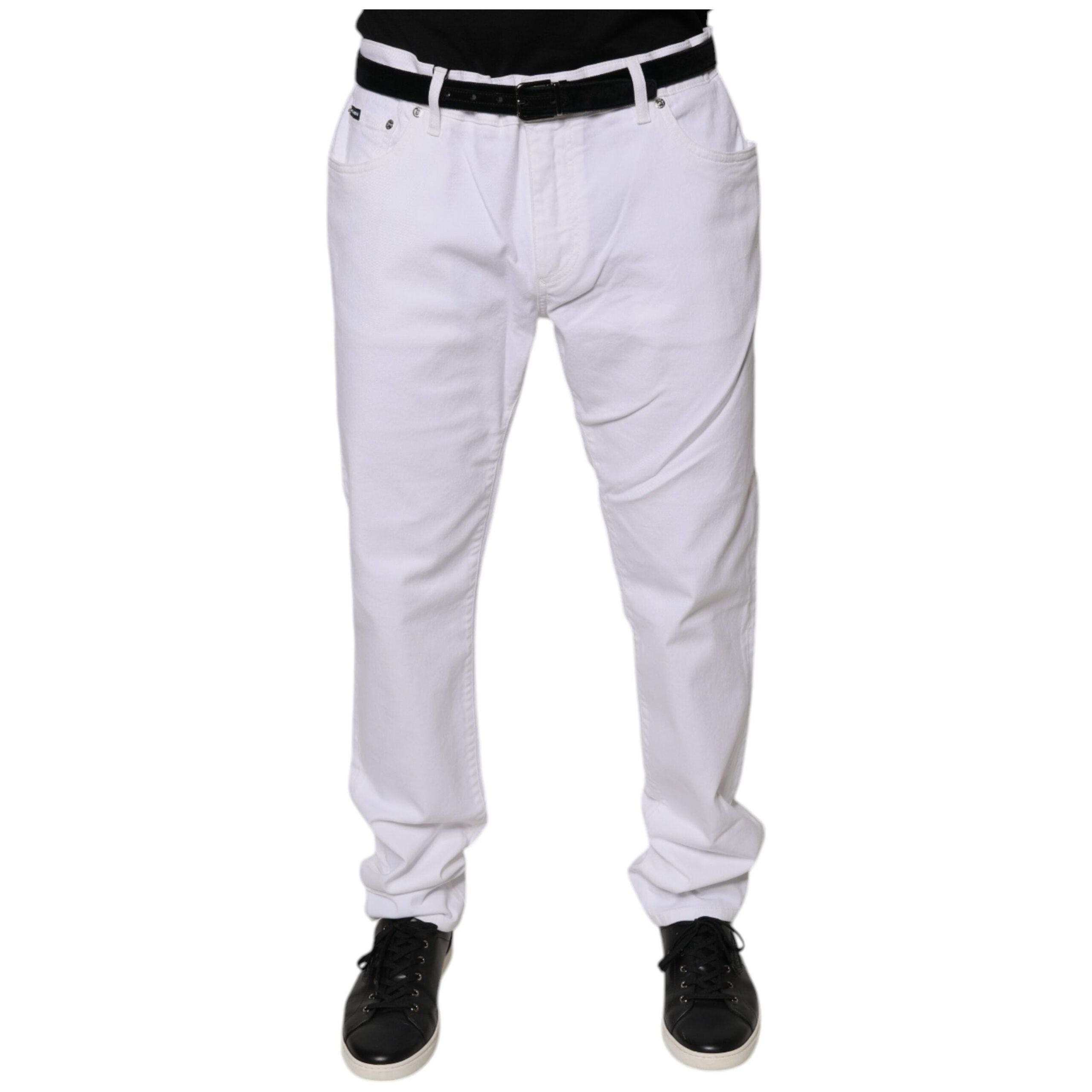 Dolce & Gabbana White Cotton Stretch Skinny Denim Jeans