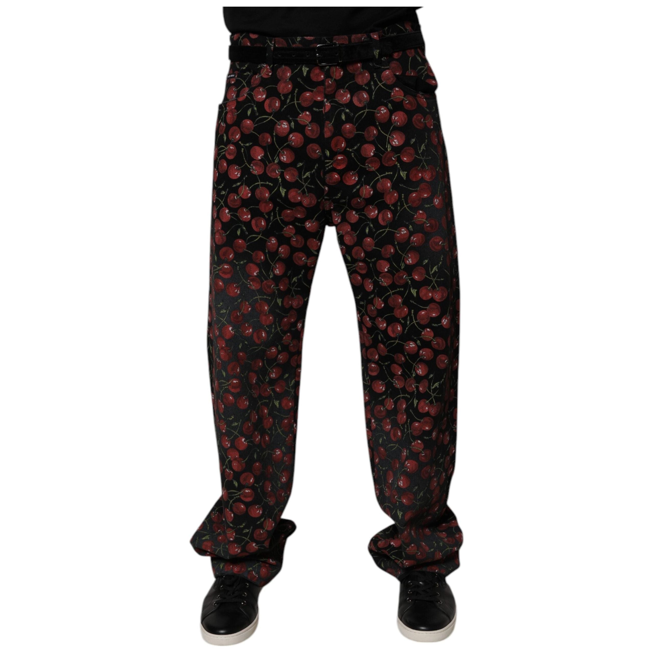 Dolce & Gabbana Black Cherry Cotton Straight Denim Jeans