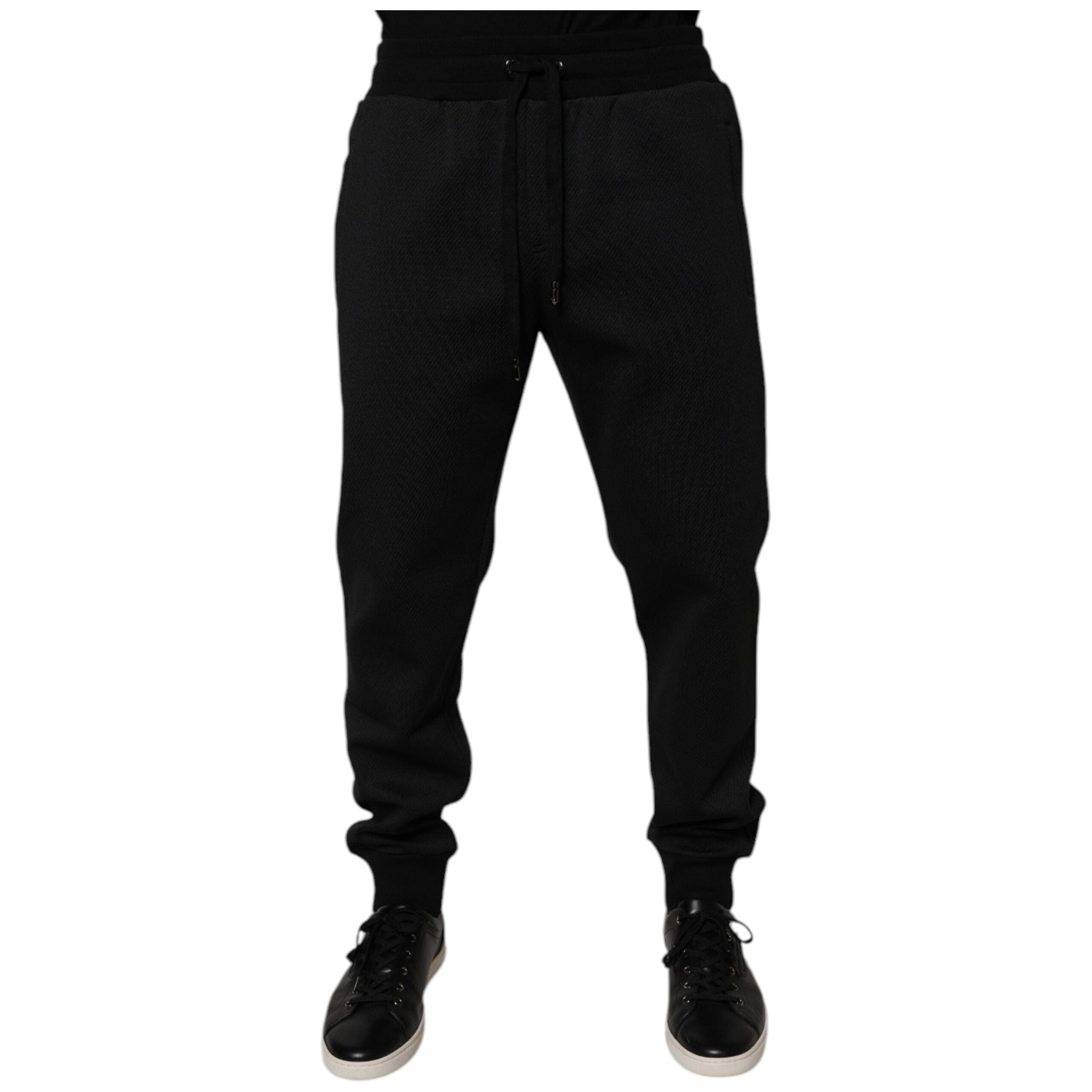 Dolce & Gabbana Black Cotton Jogger Sweatpants for Elevated Style