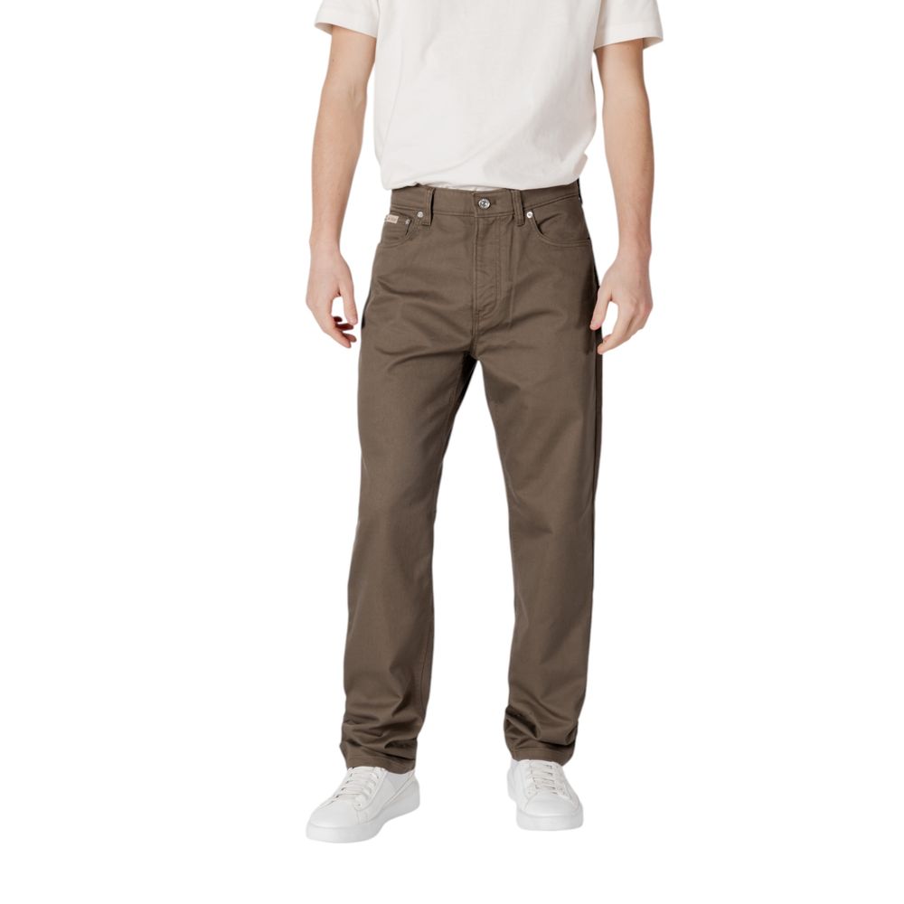 Calvin Klein Green Cotton Jeans for Sophisticated Style