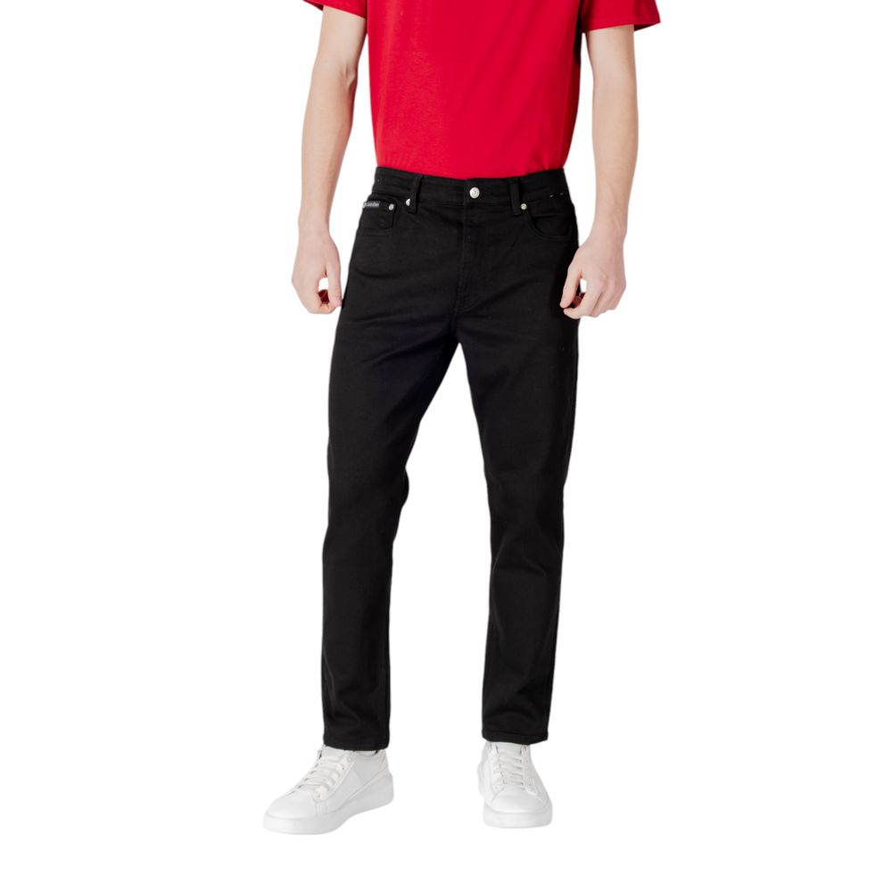 Calvin Klein Black Denim Cotton Pants for Modern Elegance