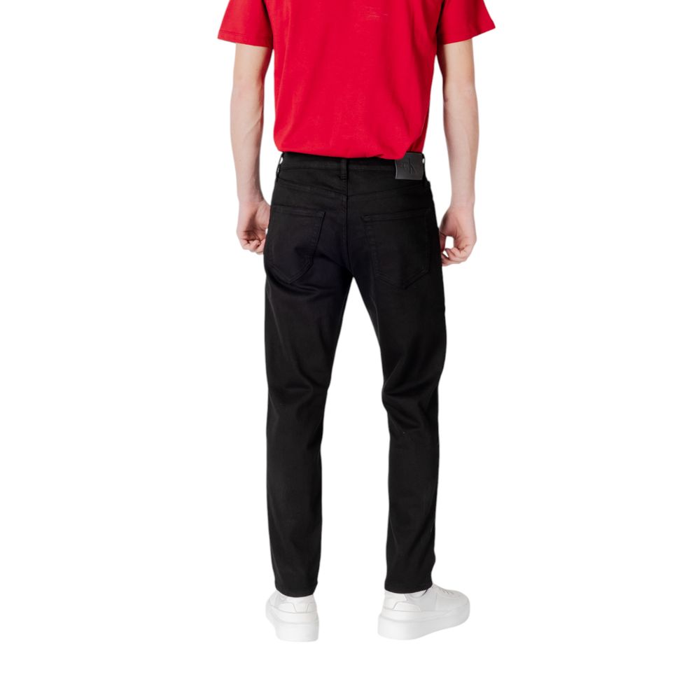Calvin Klein Black Denim Cotton Pants for Modern Elegance