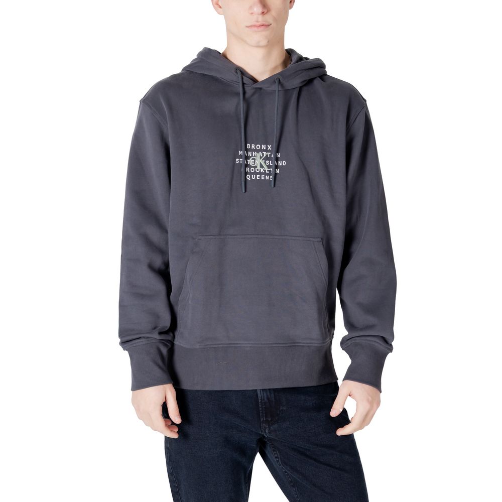 Calvin Klein Jeans Gray Cotton Sweater for Effortless Elegance