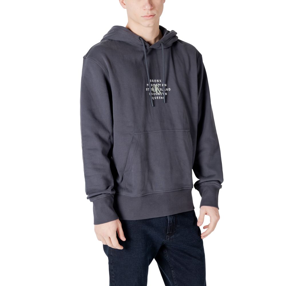 Calvin Klein Jeans Gray Cotton Sweater for Effortless Elegance