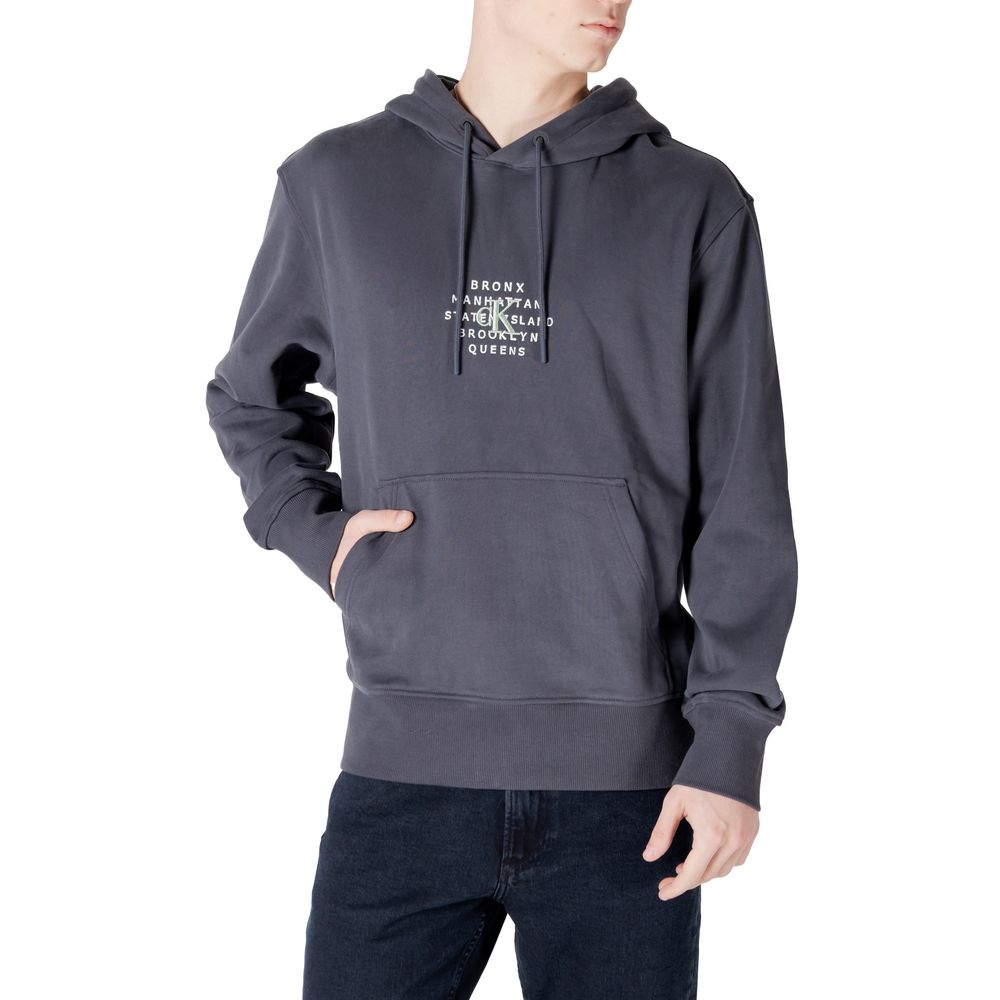 Calvin Klein Jeans Gray Cotton Sweater for Effortless Elegance