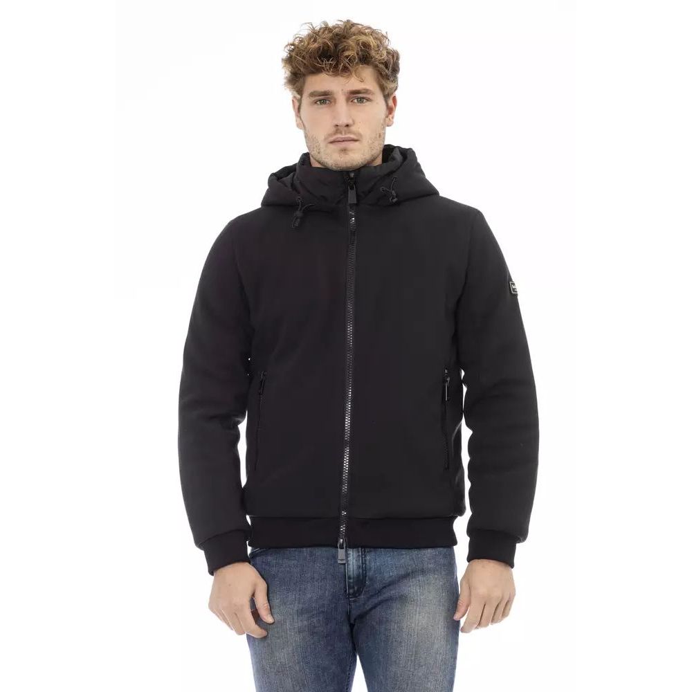 Baldinini Black Wool Blend Jacket for Modern Elegance
