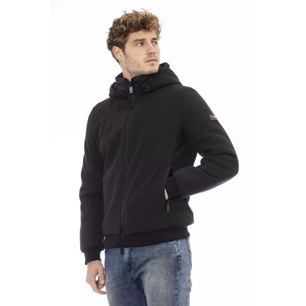 Baldinini Black Wool Blend Jacket for Modern Elegance