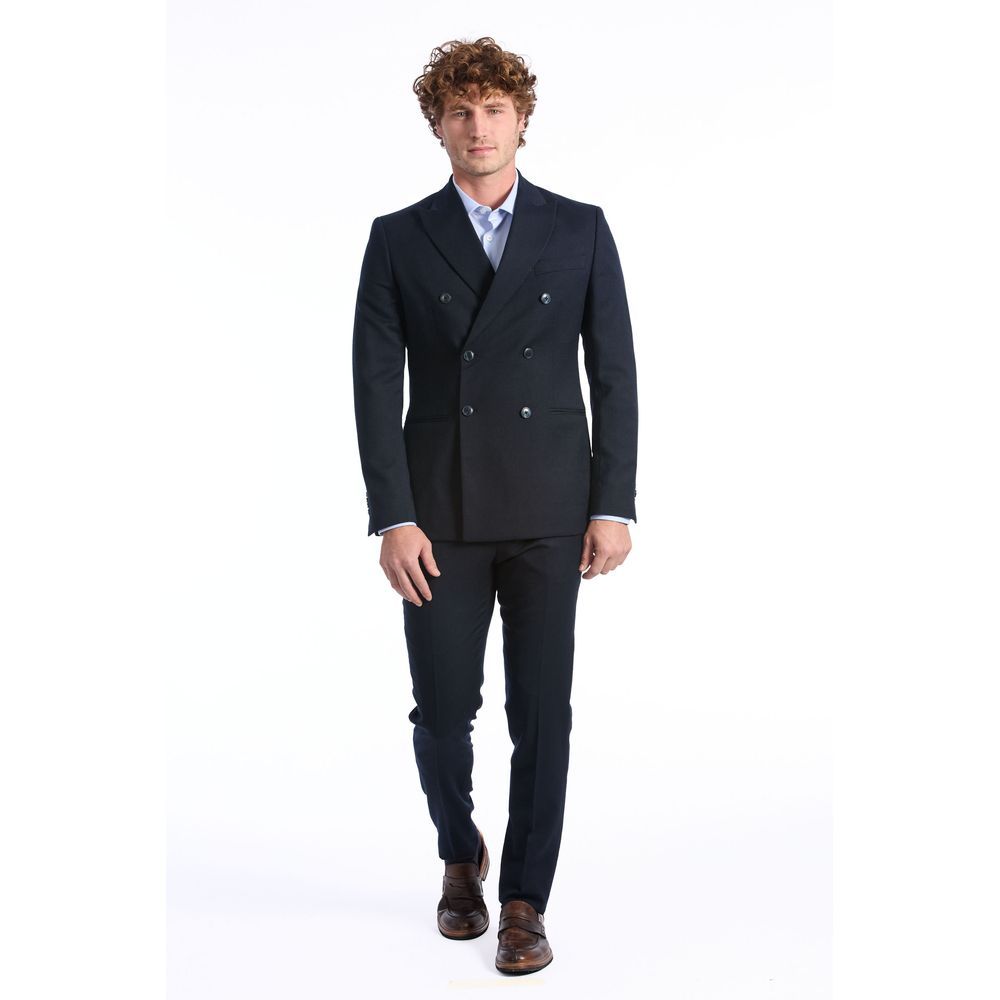 Baldinini Blue Wool Suit for Timeless Elegance