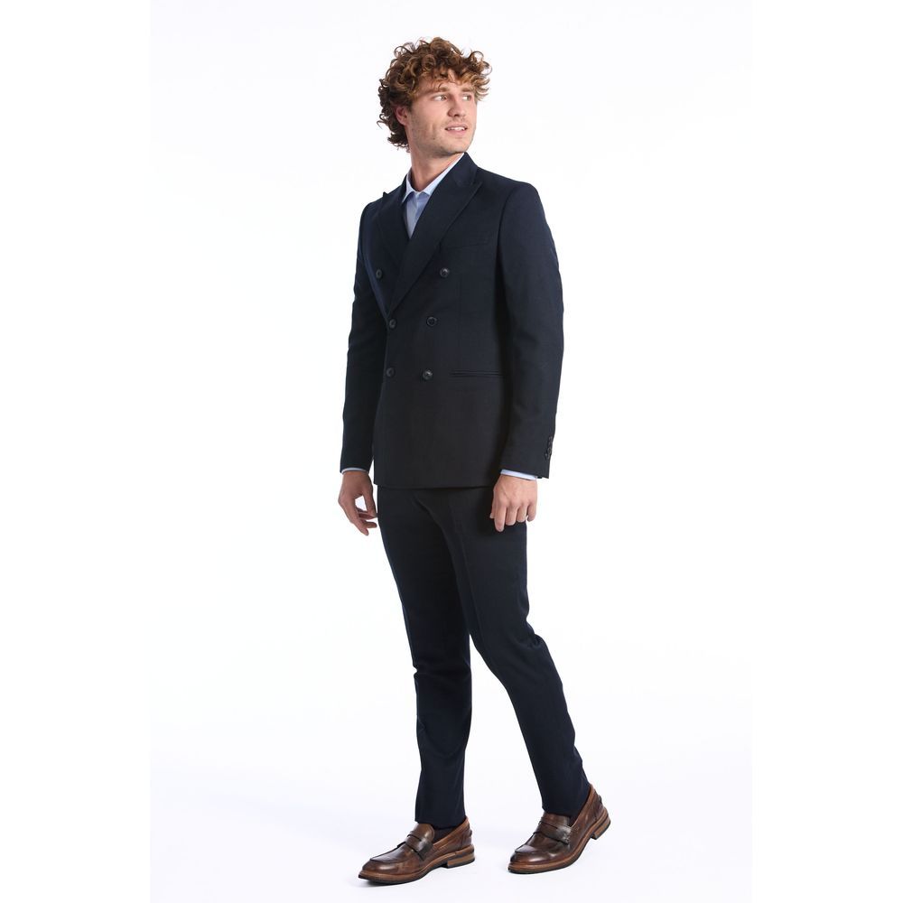 Baldinini Blue Wool Suit for Timeless Elegance