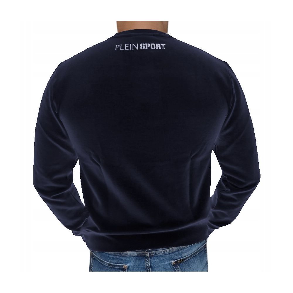 Plein Sport Blue Cotton Sweater for Effortless Elegance