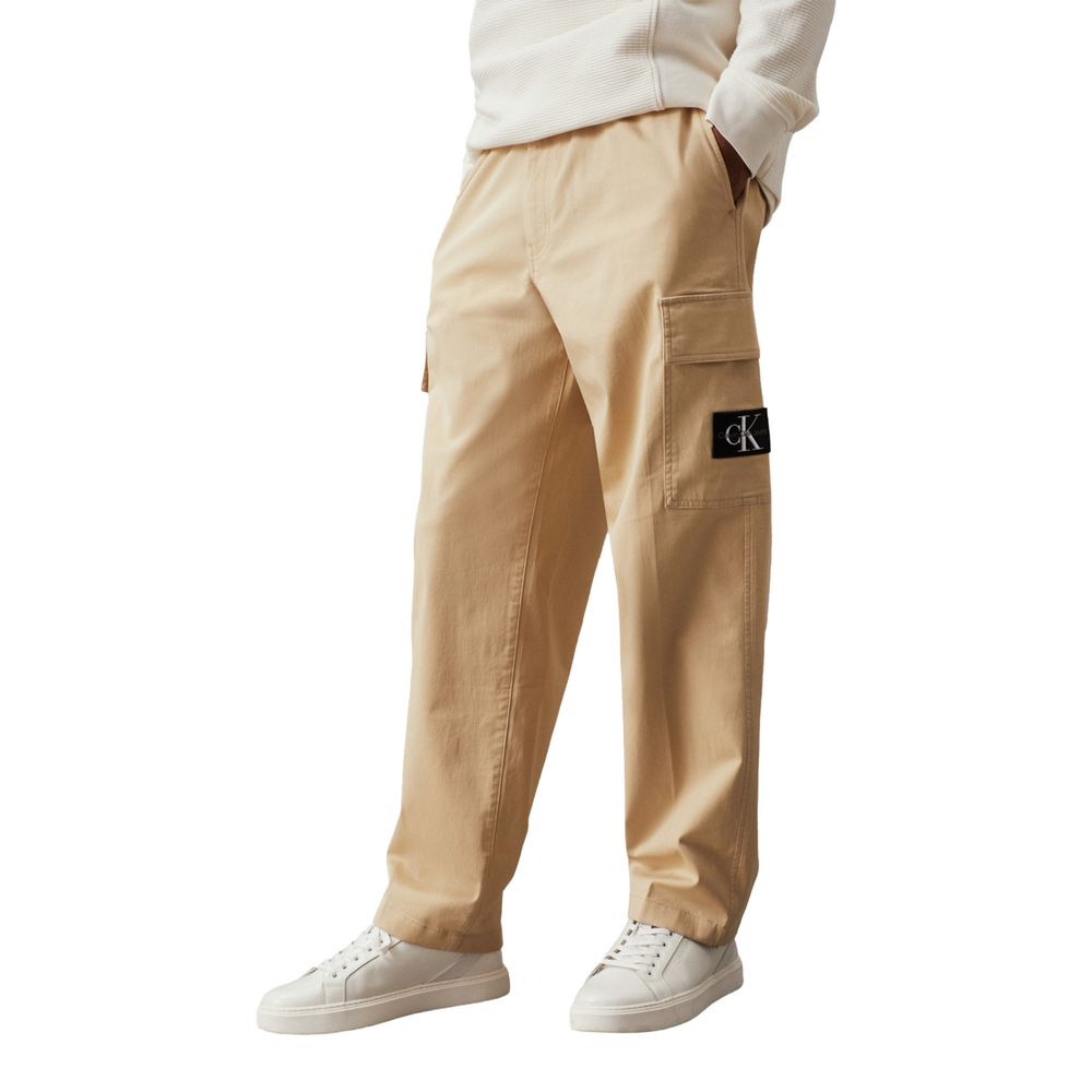 Calvin Klein Beige Cotton Jeans for Effortless Elegance