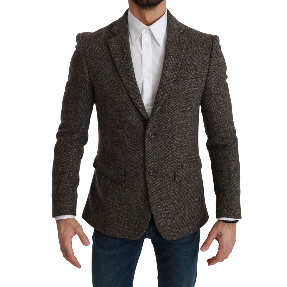 Dolce & Gabbana Brown Virgin Wool Suit for Timeless Elegance