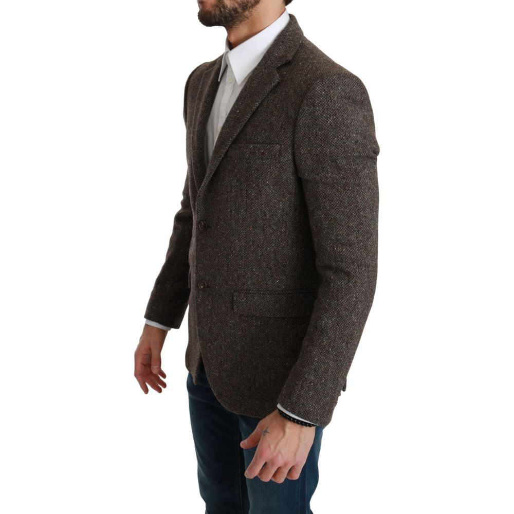 Dolce & Gabbana Brown Virgin Wool Suit for Timeless Elegance