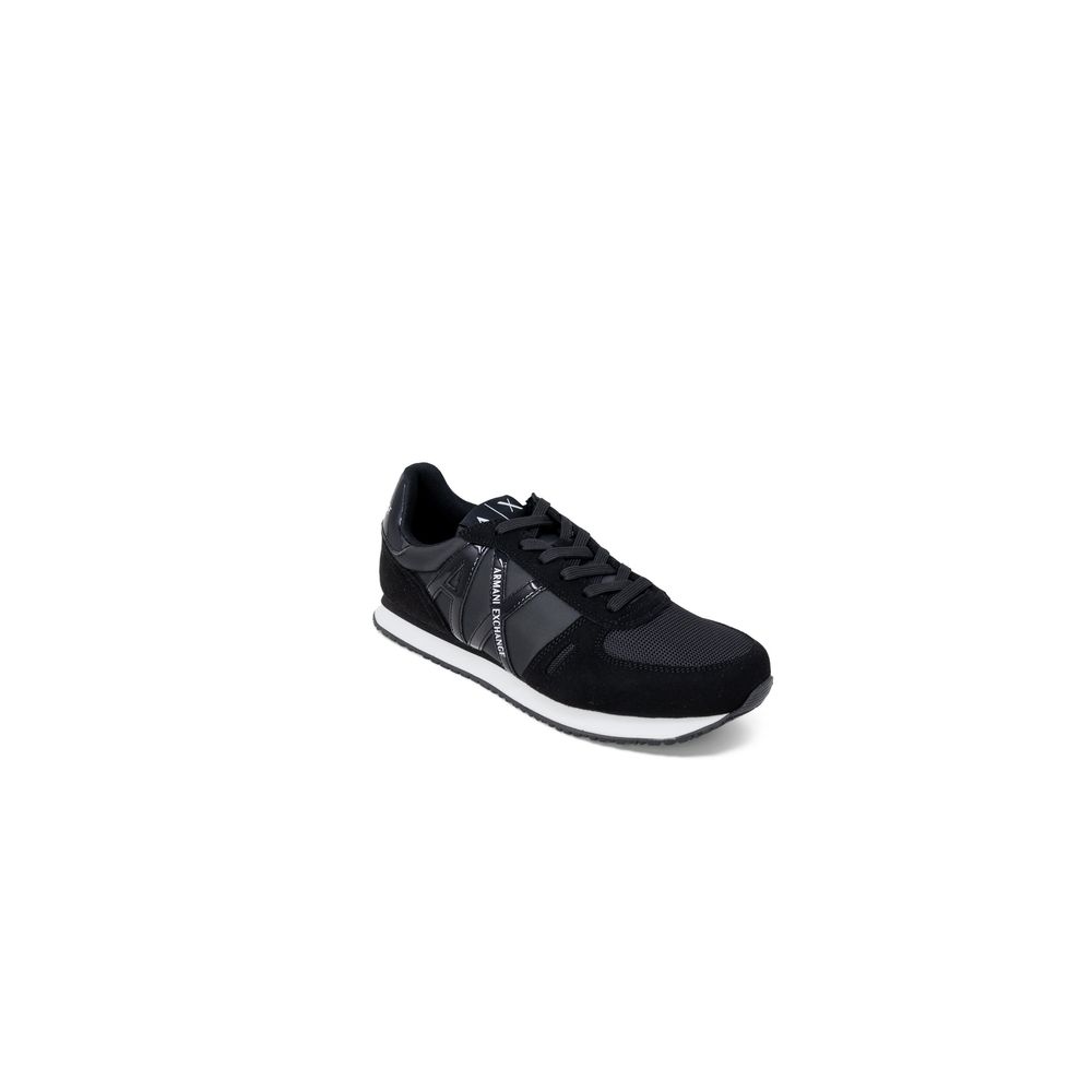 Armani Exchange Black Leather Sneaker for Elevated Style