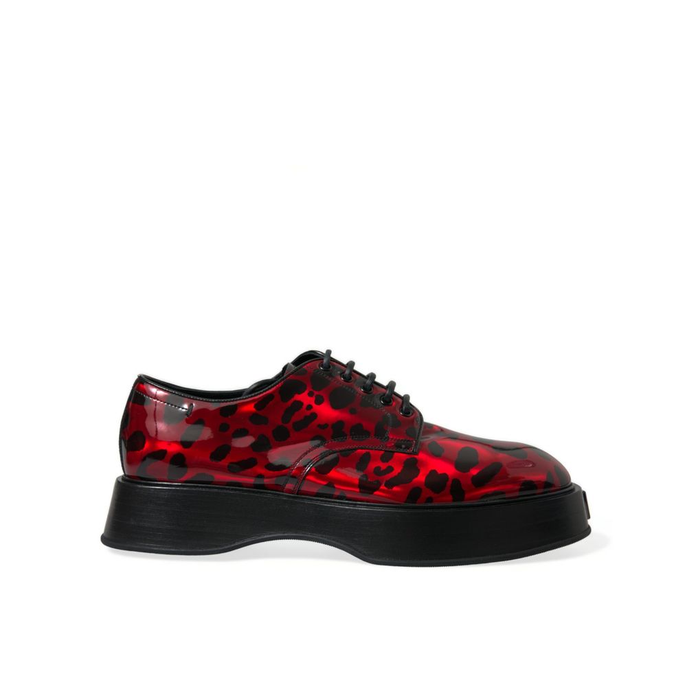 Dolce & Gabbana Red Calfskin Leather Formal Shoes