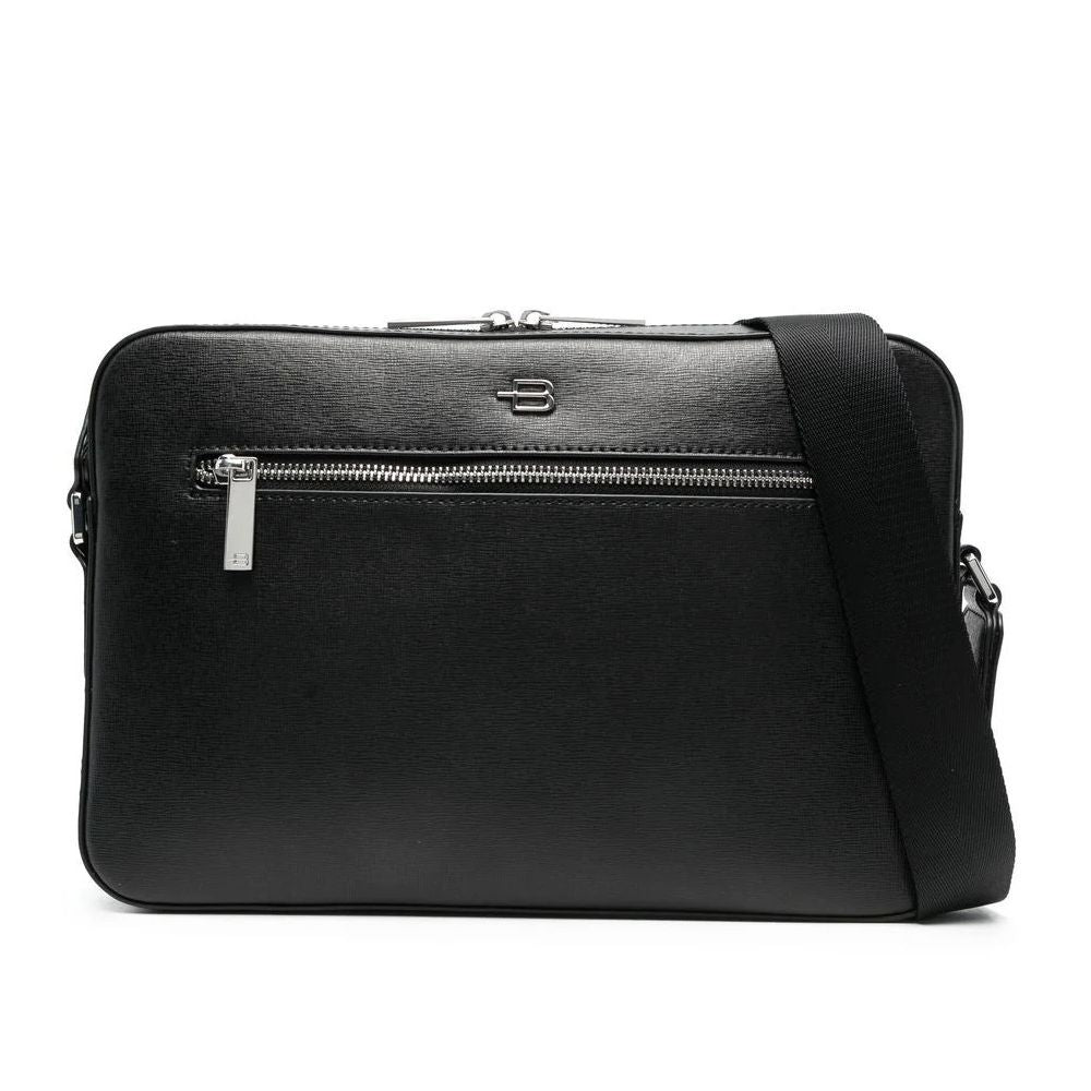 Baldinini Black Calfskin Leather Shoulder Bag