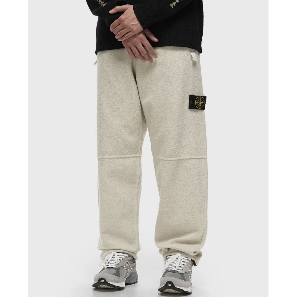 Stone Island White Cotton Jeans for Effortless Style