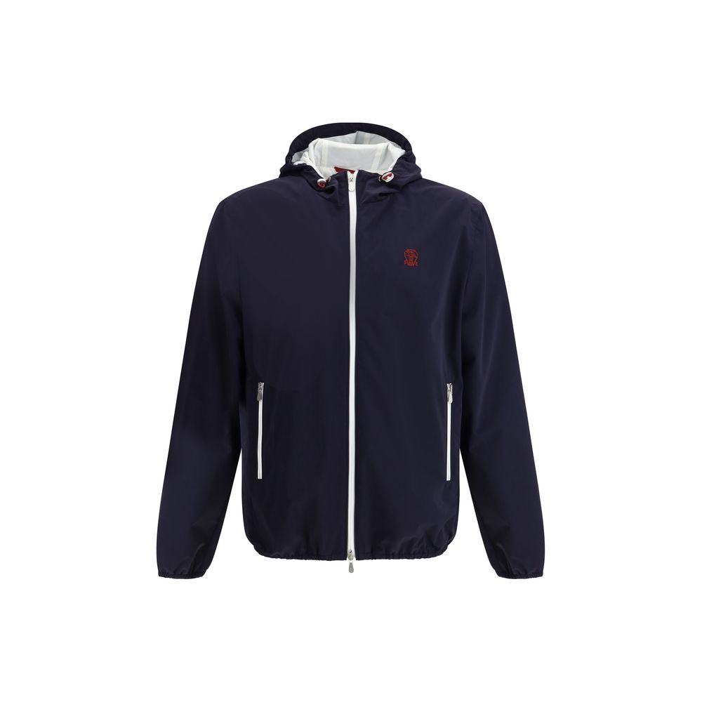 Brunello Cucinelli Dark Grey Waterproof Jacket with Hood