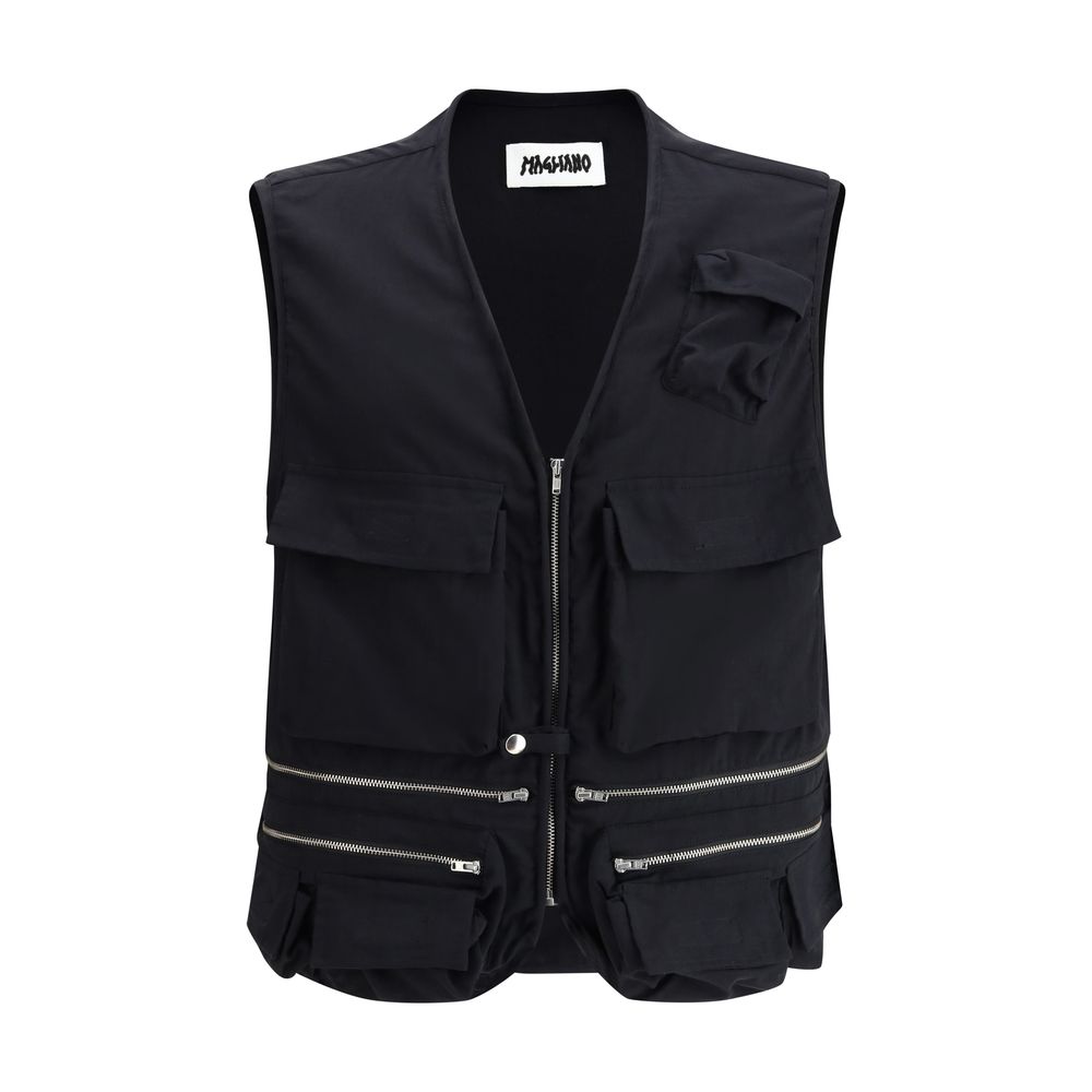 Magliano Black Cotton Supercarg Vest: Elevated Utility Meets Luxury