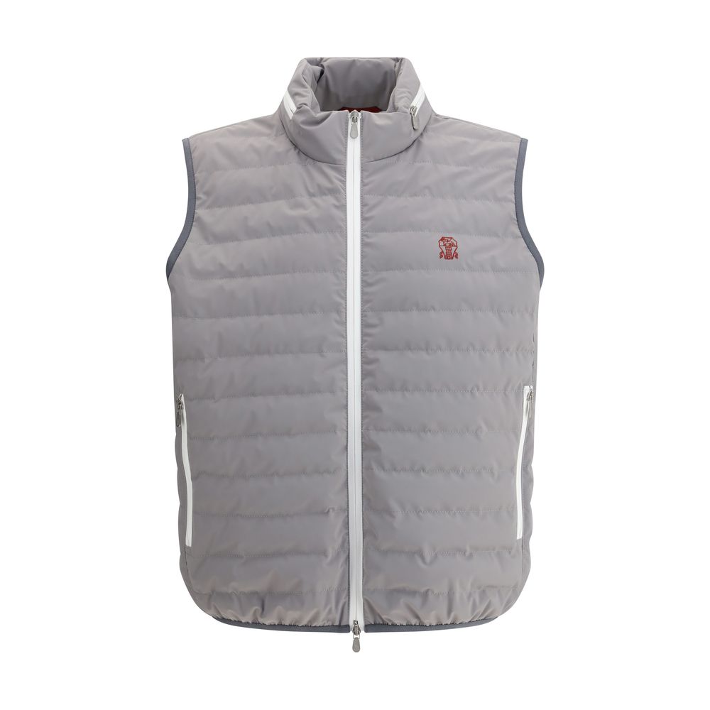 Brunello Cucinelli Navy Down Vest - Timeless Luxury Outerwear
