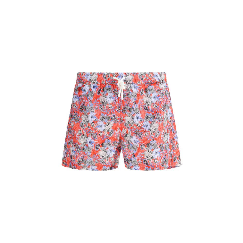 Kiton Multicolor Cotton Swimshorts for Elevated Summer Style