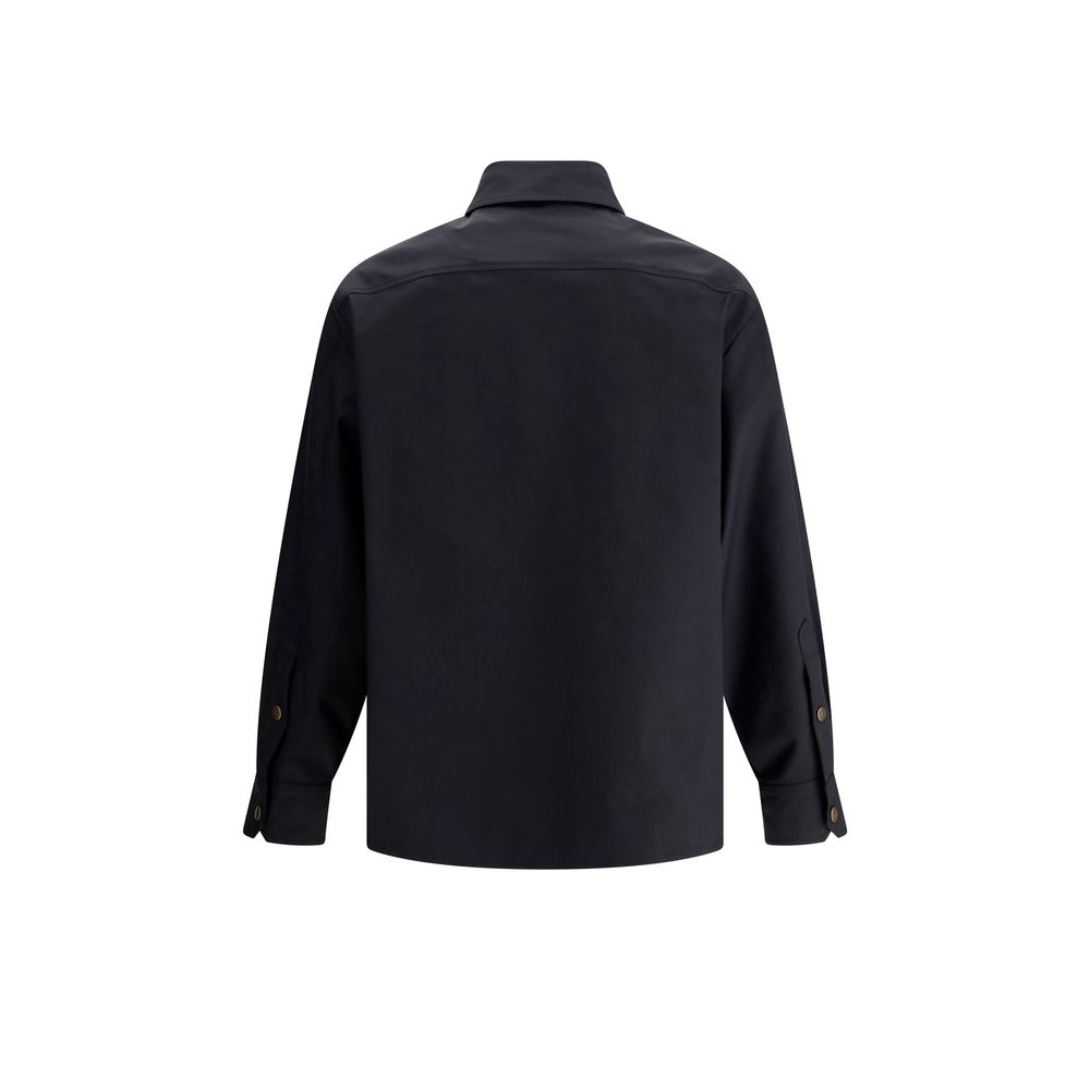 Valentino Black Cotton Shirt Jacket in Elegant Monochrome Design