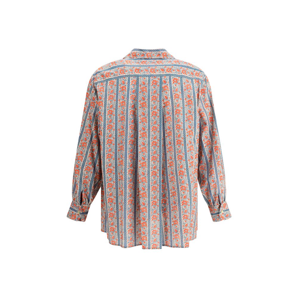 Valentino Blue Cotton Paisley Pattern Shirt for Elevated Style