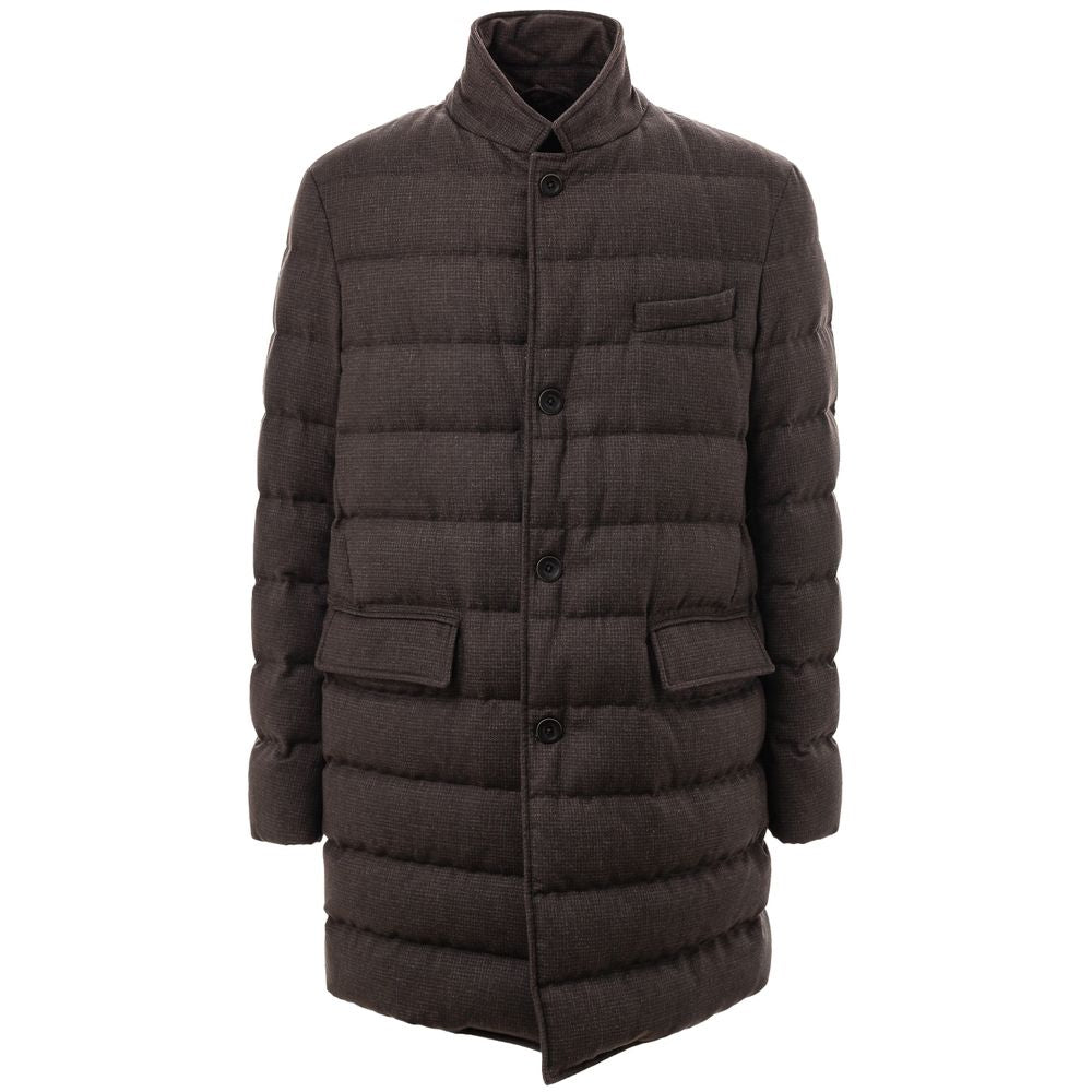 Herno Brown Wool Jacket - Timeless Elegance Redefined
