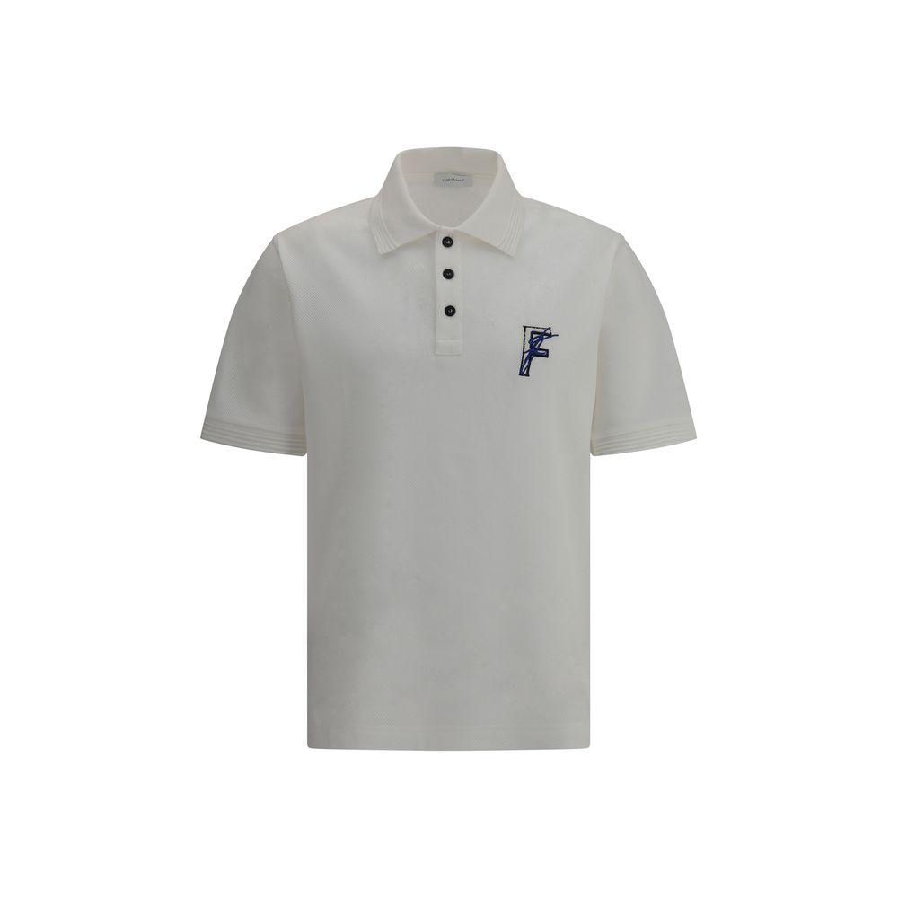 Ferragamo Navy Cotton Polo Shirt for Elevated Casual Elegance